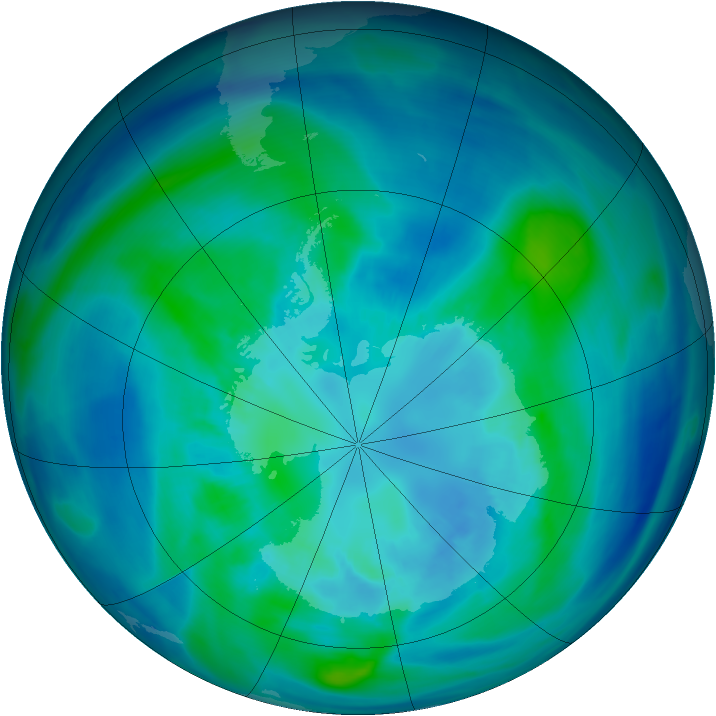 Antarctic ozone map for 04 April 2008